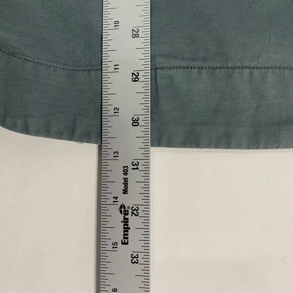 Marine Layer M Cotton Linen Blend Charlotte Utility Jacket Blue Green - Picture 9 of 11